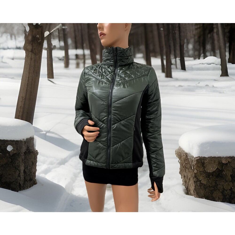 guess puffer jacket green/black Size Small Slim Fit